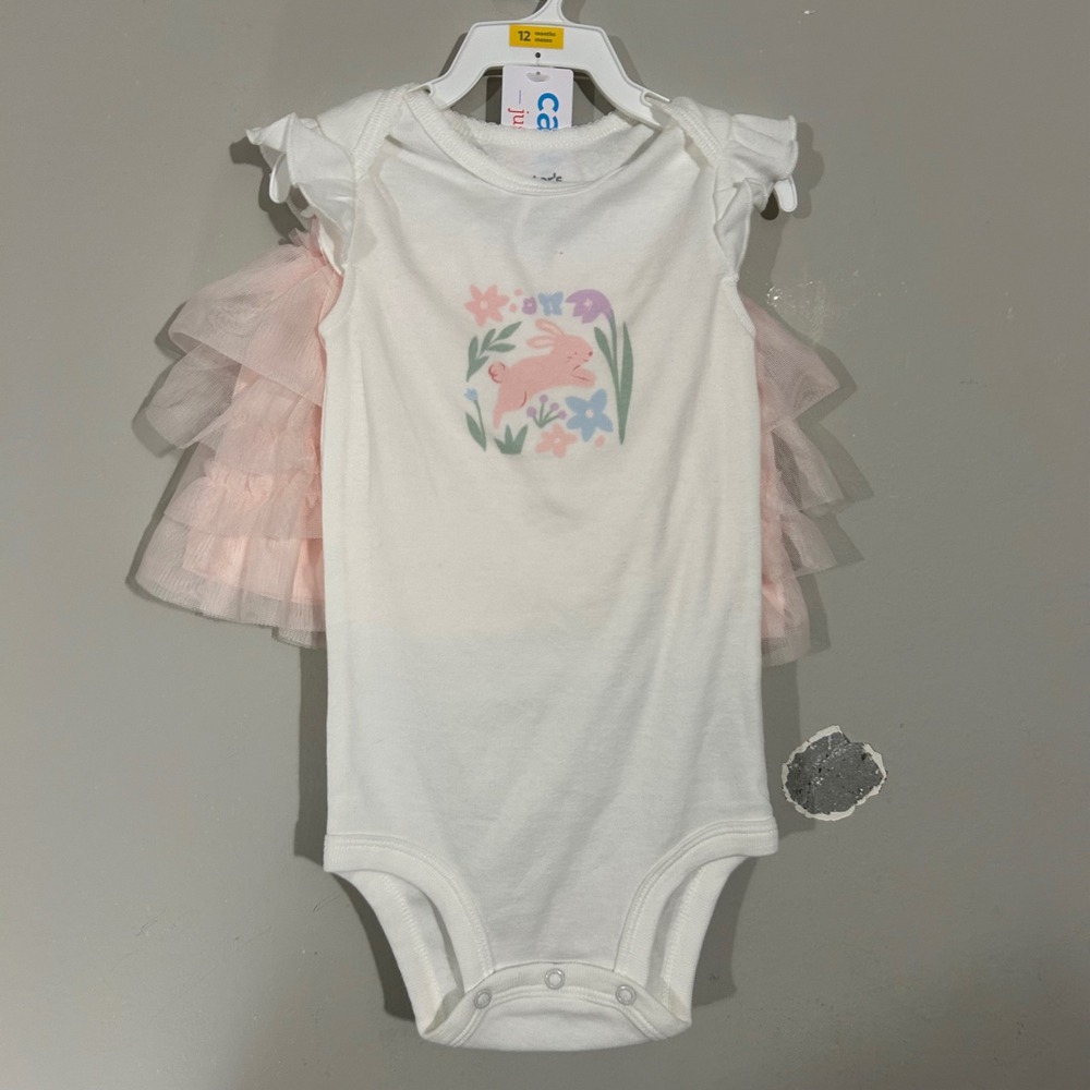 Carter's Just One You Bodysuit Skirt Set Kids 12M White NWT Bunny Easter Tutu